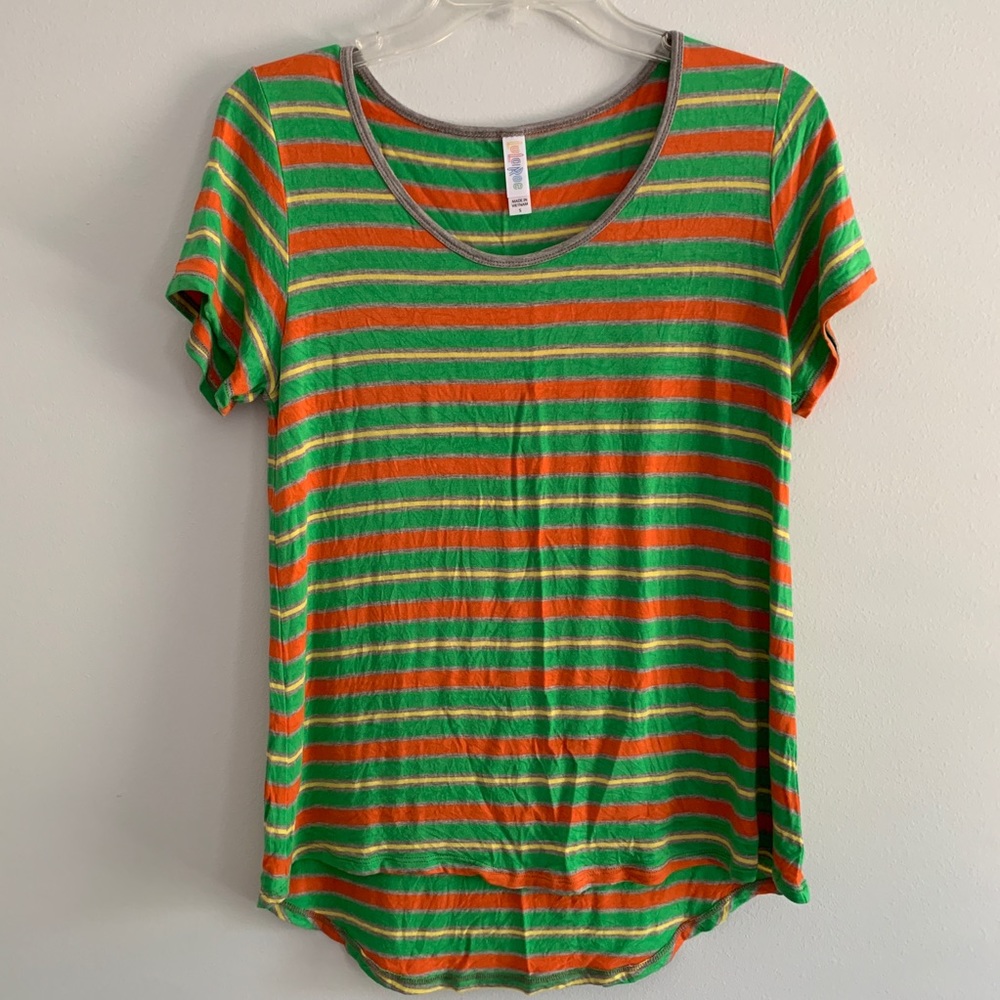 LuLaRoe Classic Tee Green Orange